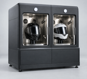 Visuel illustratif d’une station double de nettoyage de casques