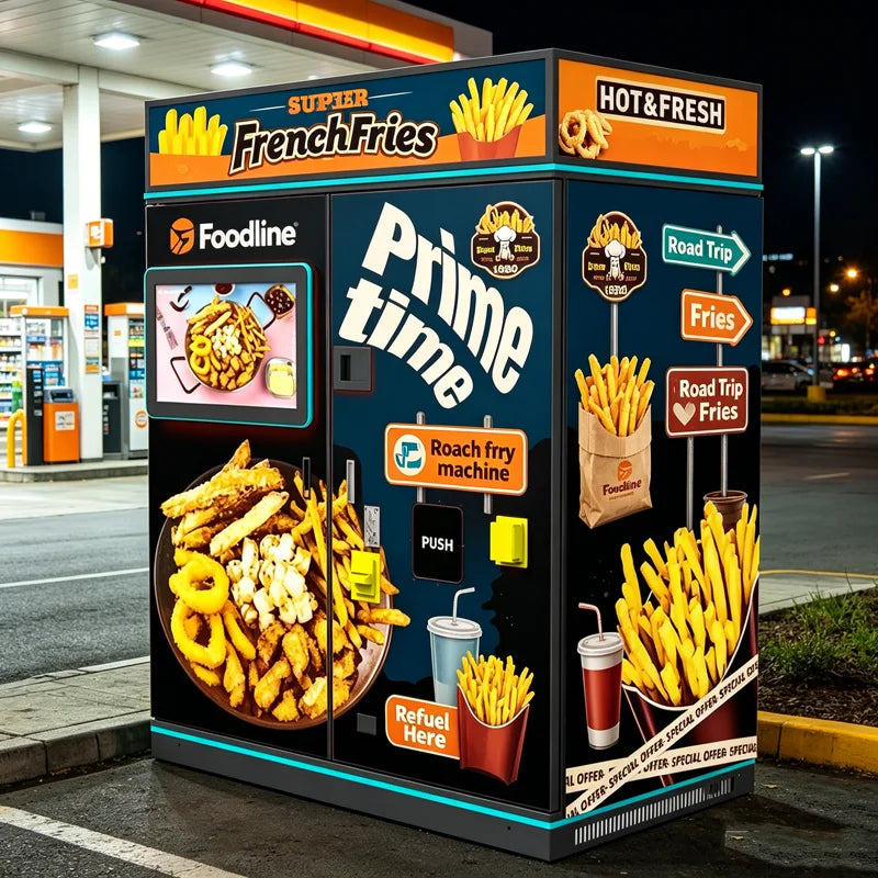 Distributeur pizza, poulet & frites — vue fournisseur 01